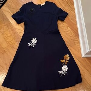 Tory Burch Navy Dress with Sequin Floral Accents. Size M. Never worn